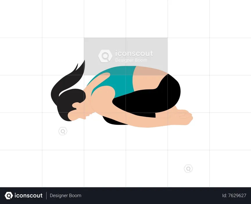 Girl doing child pose  Illustration