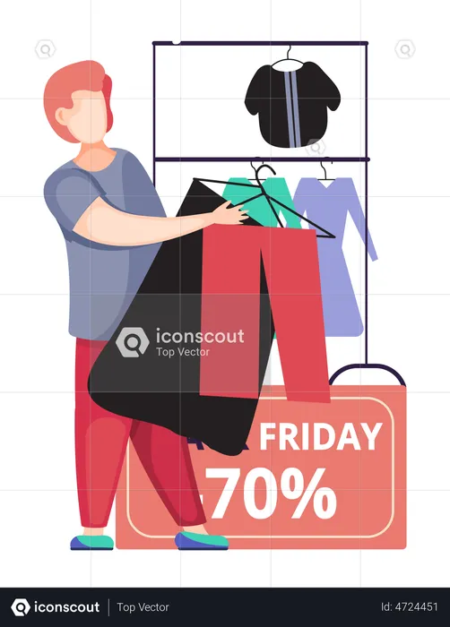 Girl doing clothes shopping  Illustration