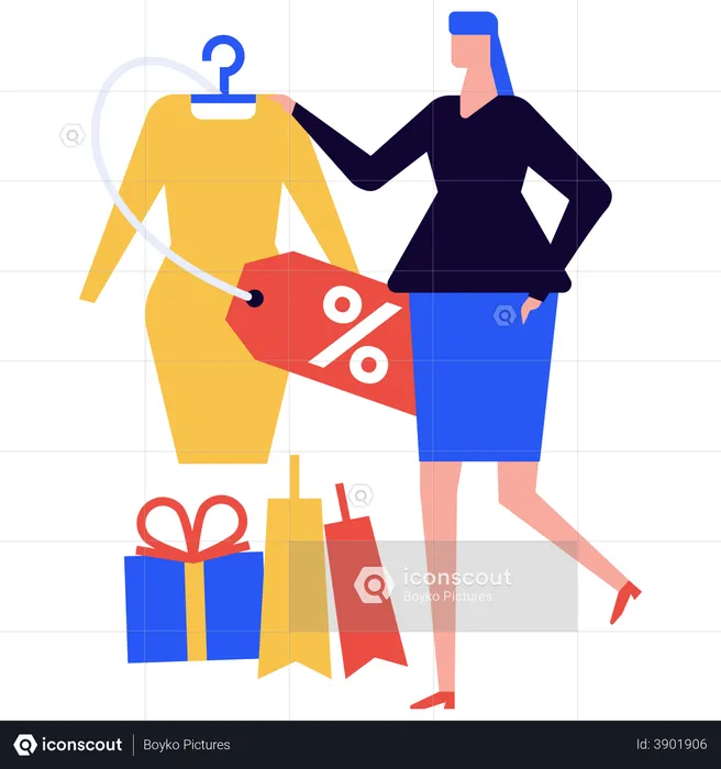 Girl doing clothes shopping  Illustration