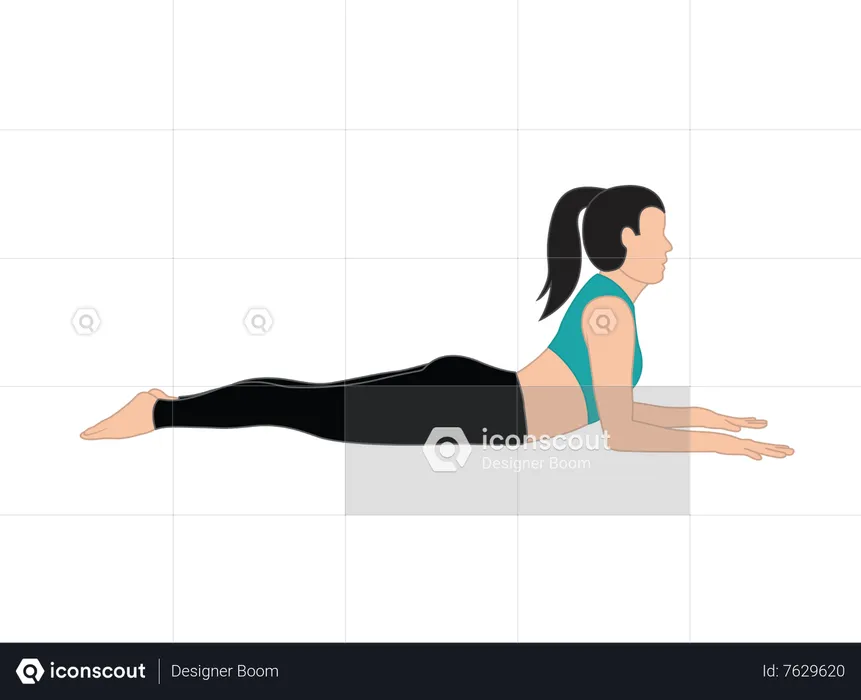 Girl doing cobra pose  Illustration