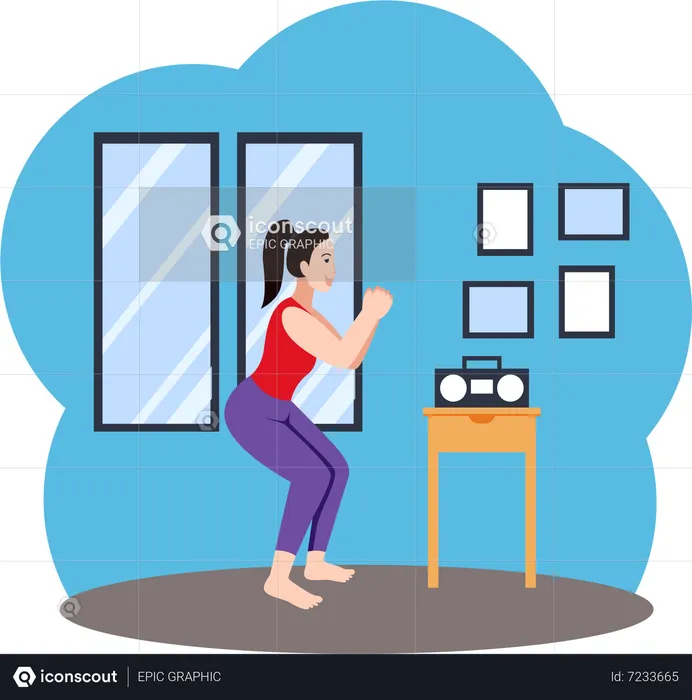 Girl doing Daily Workout  Illustration