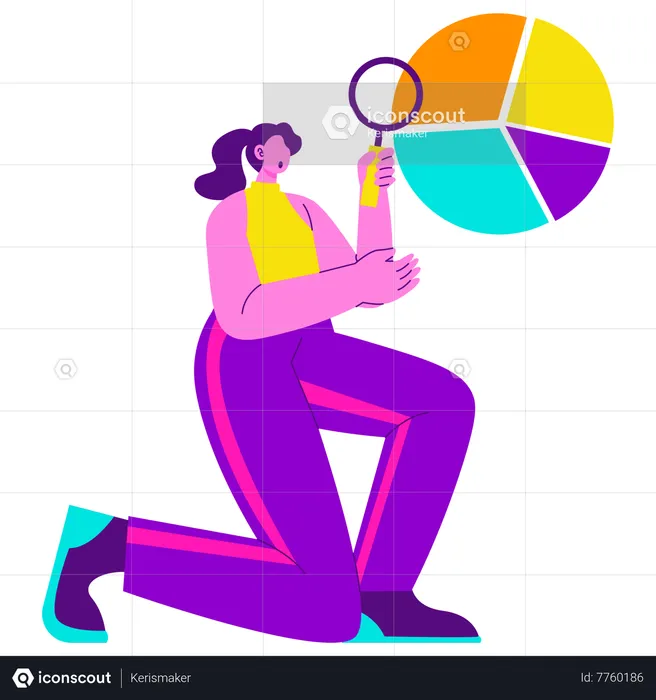 Girl doing Data research  Illustration