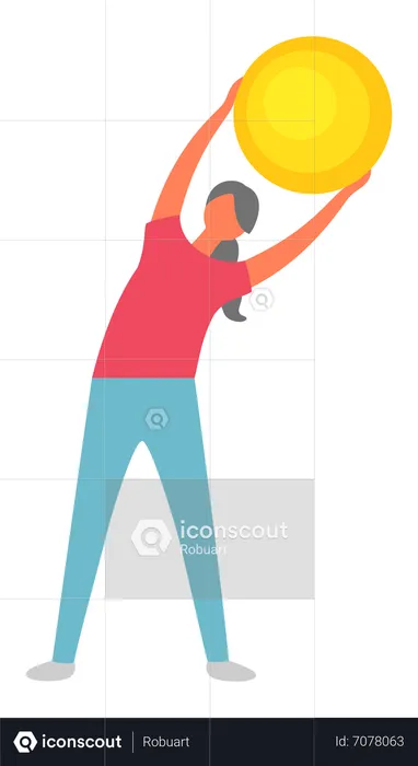 Girl doing exercise with ball  Illustration