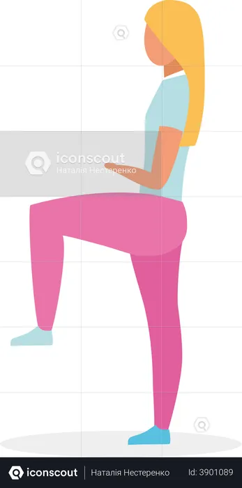 Girl doing exercises  Illustration