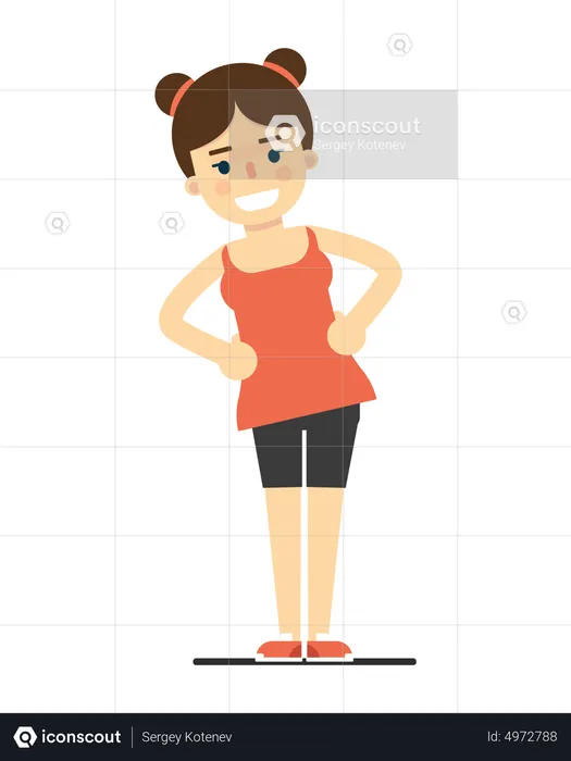 Girl Doing Fitness Exercise  Illustration