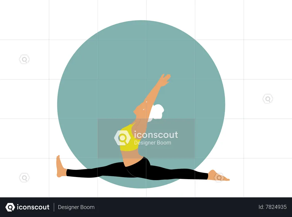 Girl doing full splits  Illustration