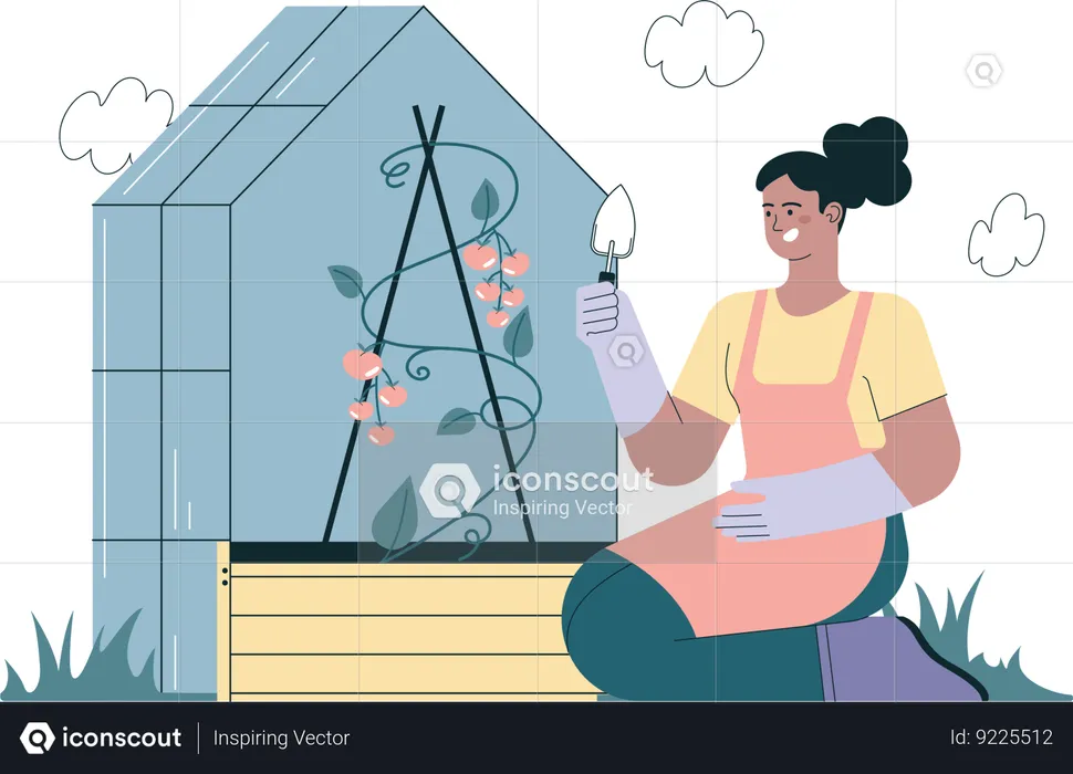 Girl doing gardening  Illustration