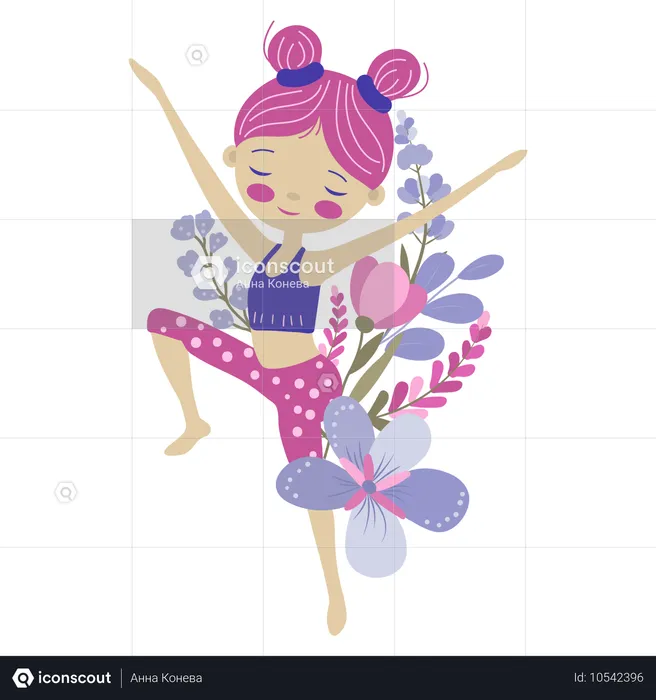 Girl doing gymnastics  Illustration