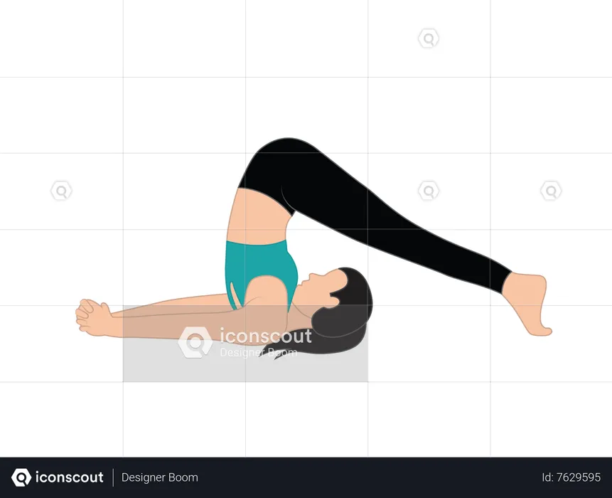 Girl doing Halasana  Illustration