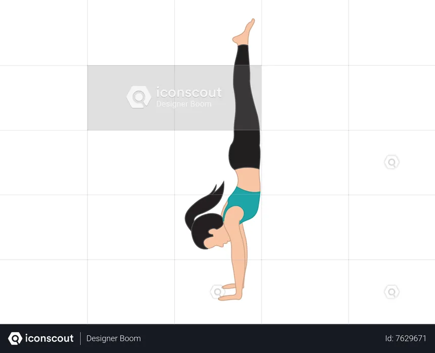 Girl doing handstand  Illustration