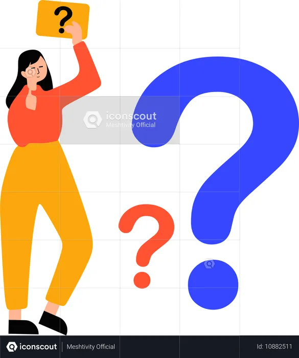Girl doing interrogation related to a confusion  Illustration