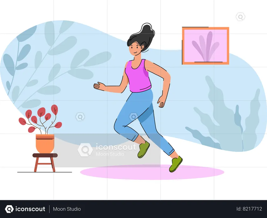 Girl doing jogging  Illustration