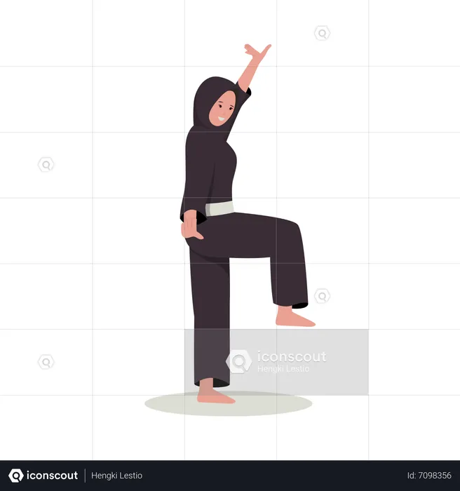Girl doing karate  Illustration