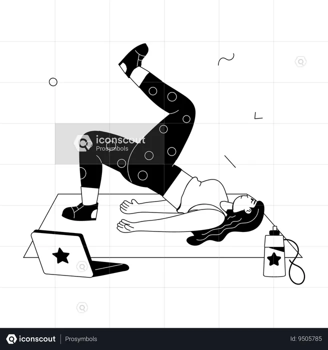 Girl doing Leg Exercise  Illustration