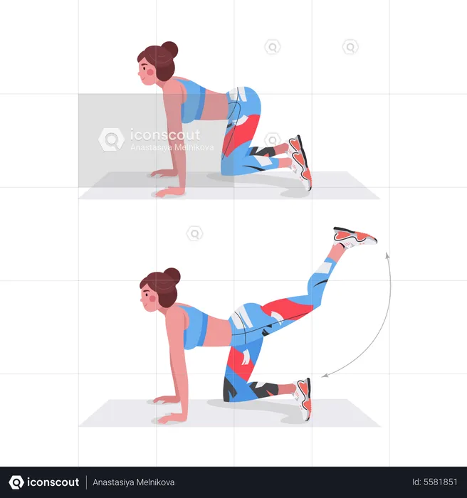 Girl doing leg exercise  Illustration