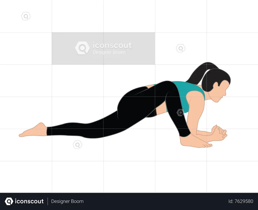 Girl doing Lizard pose yoga  Illustration