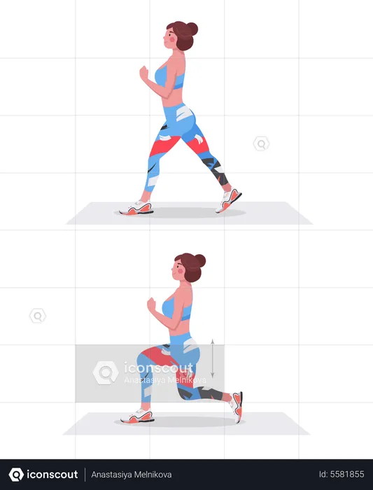 Girl doing Lunges  Illustration