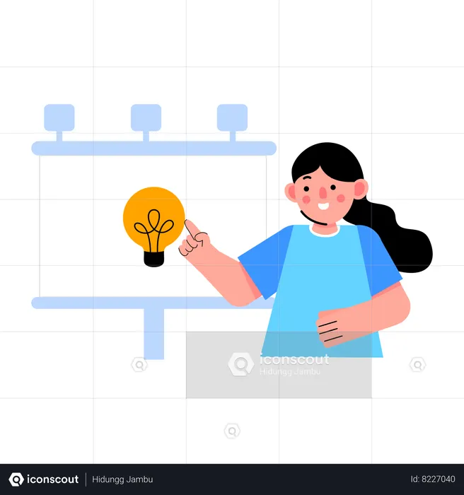 Girl doing marketing billboard  Illustration