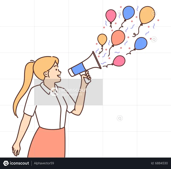 Girl doing marketing  Illustration