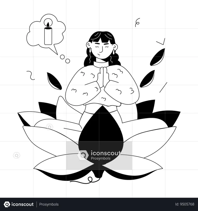 Girl doing mediation  Illustration
