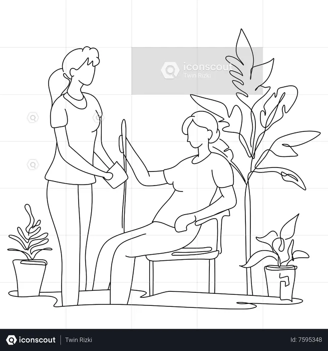 Girl doing medical examine  Illustration