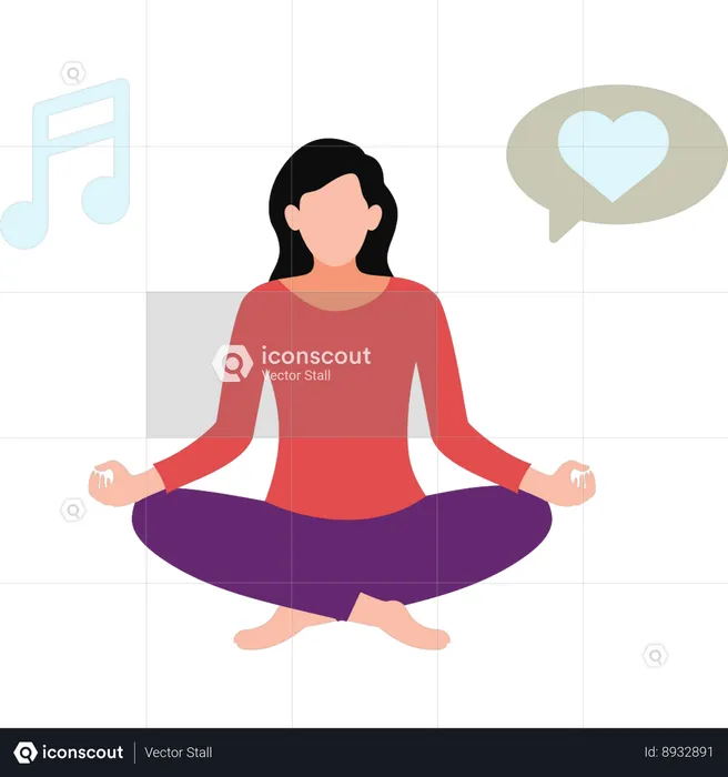 Girl Doing Meditation  Illustration