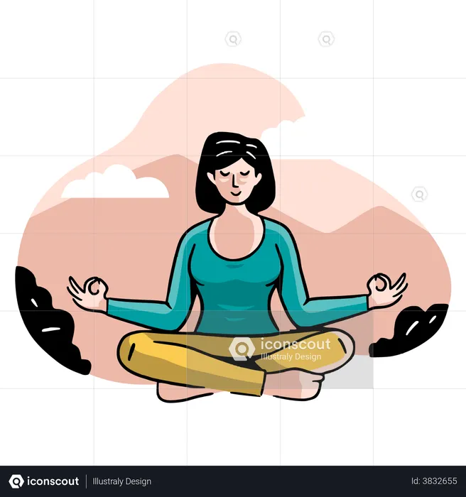 Girl doing Meditation  Illustration