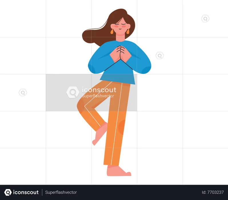 Girl doing meditation  Illustration