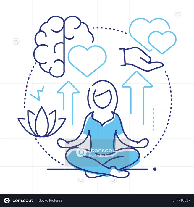 Girl doing meditation  Illustration