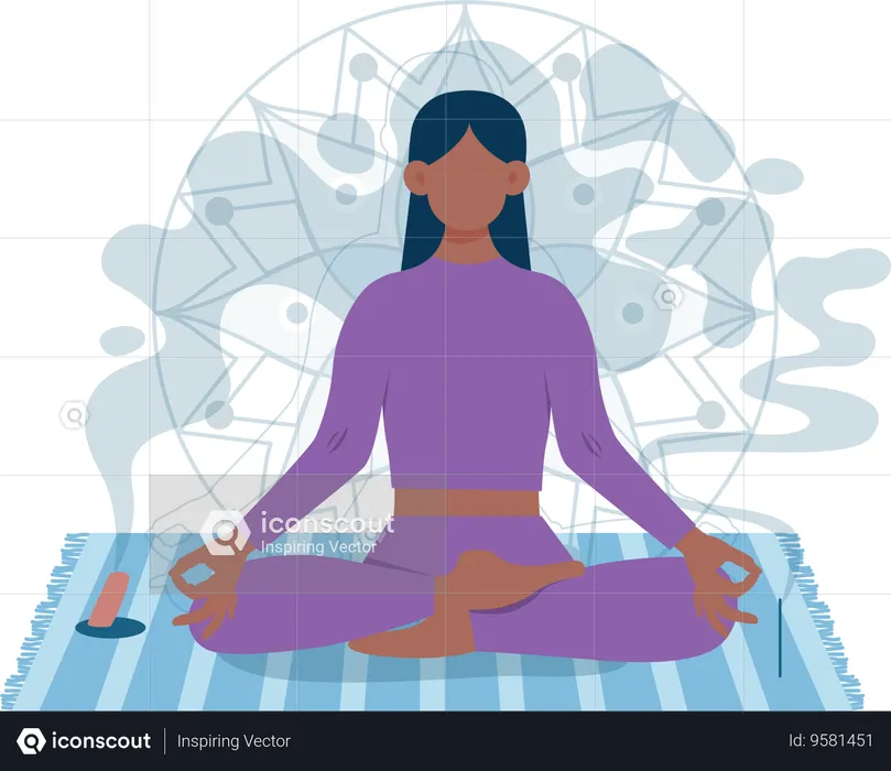 Girl doing meditation  Illustration