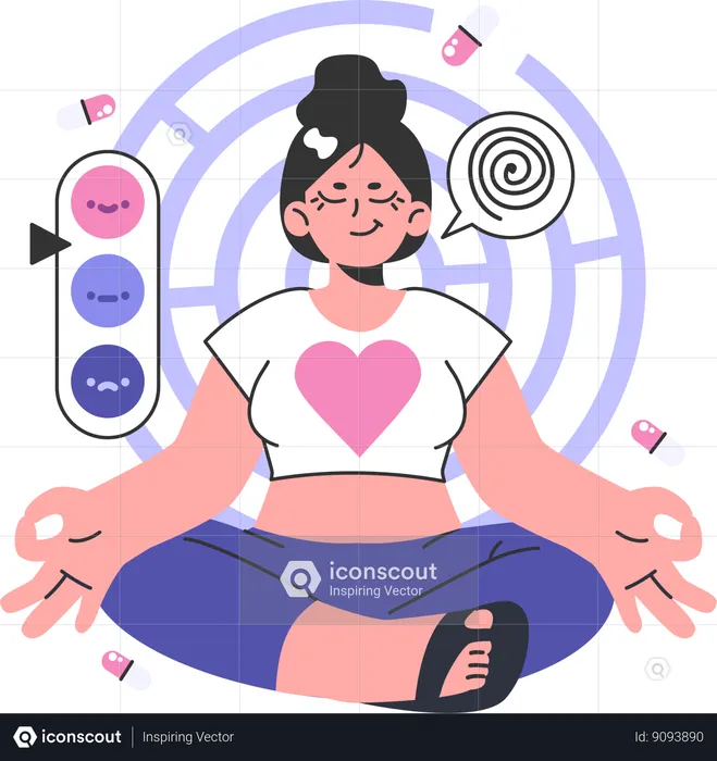 Girl doing meditation  Illustration