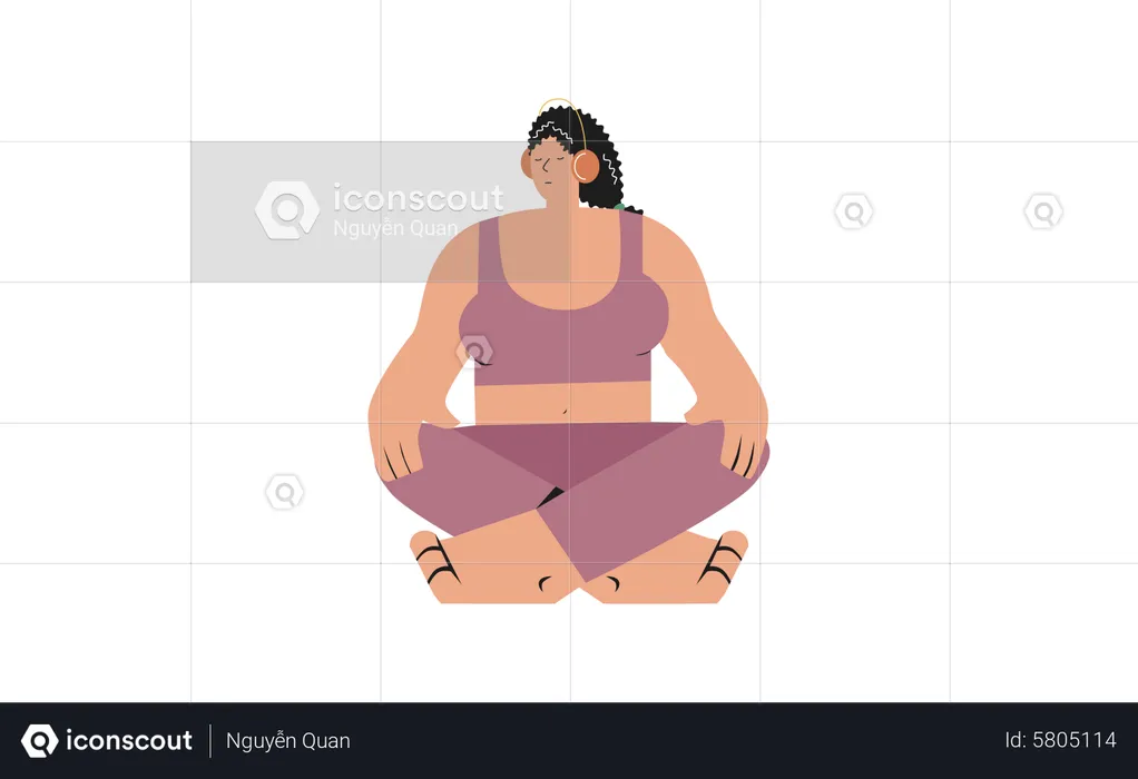 Girl doing meditation  Illustration