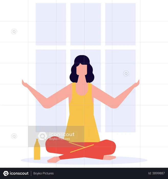 Girl doing meditation  Illustration