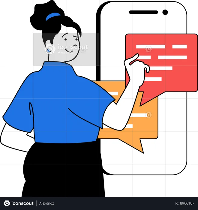 Girl doing mobile chat  Illustration