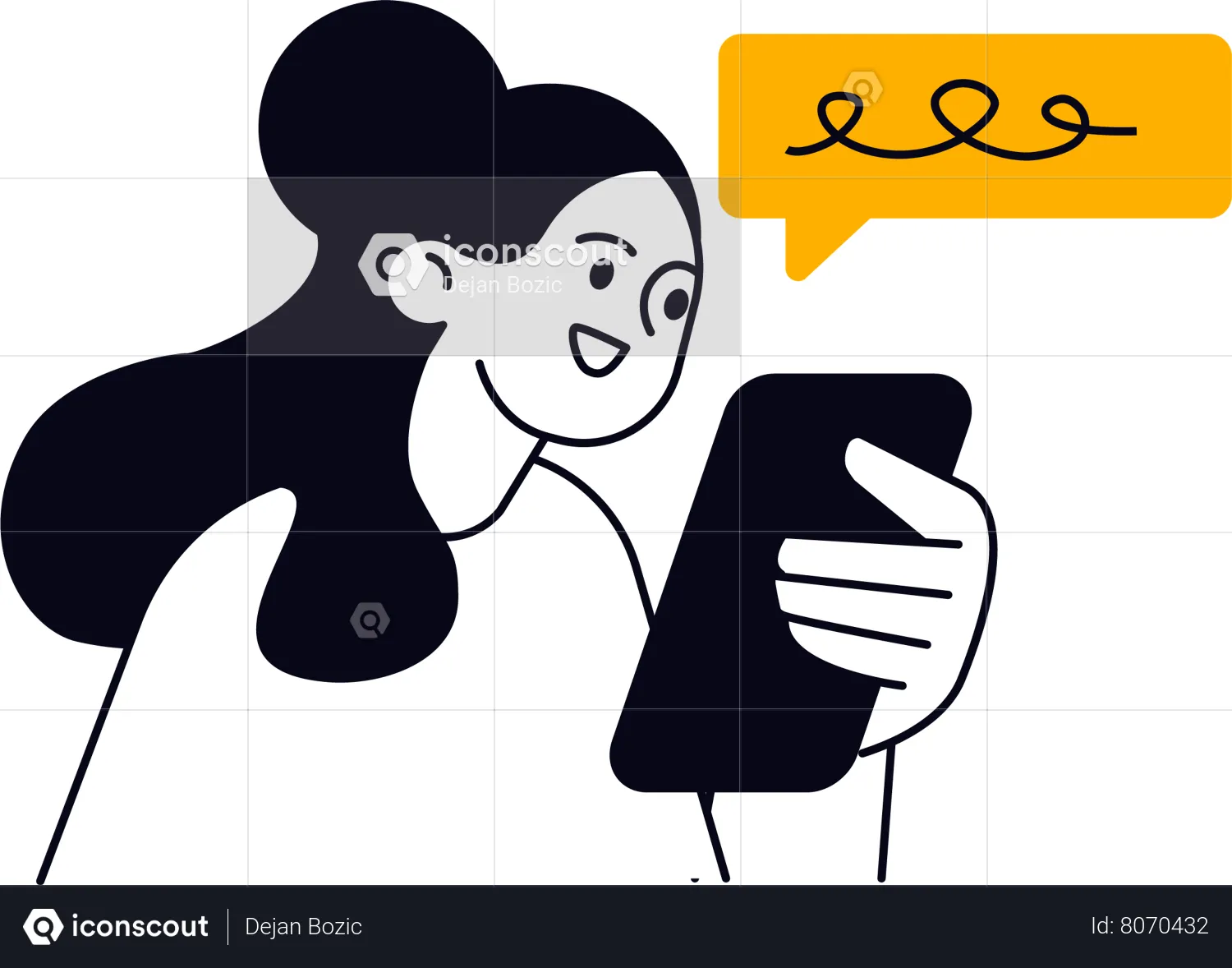 Girl Doing Mobile Chatting Illustration - Free Download Business ...