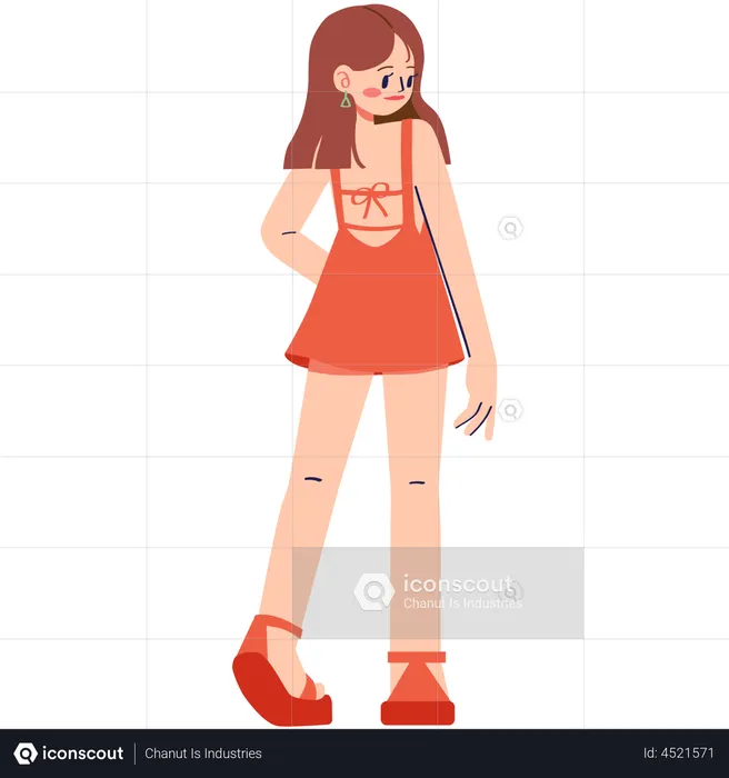 Girl doing modelling  Illustration