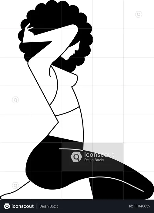 Girl doing morning exercise  Illustration