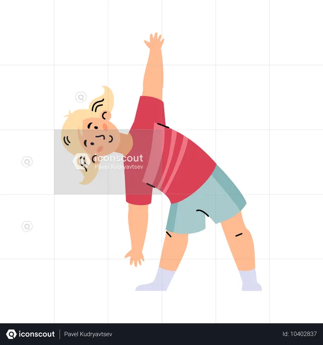 Girl doing morning exercises  Illustration