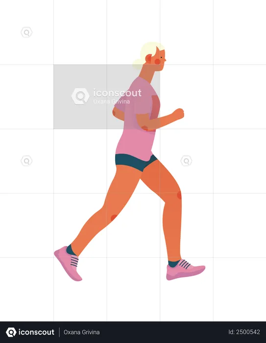 Girl doing morning walk  Illustration