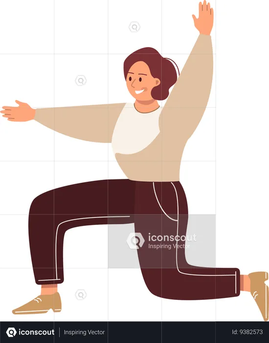 Girl doing morning workout  Illustration