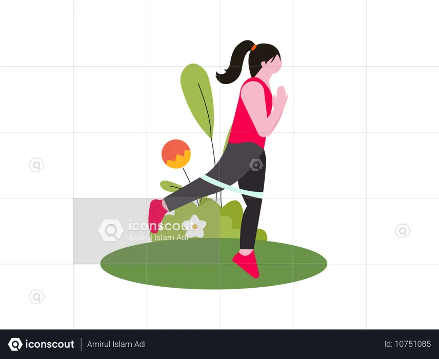 Girl doing morning yoga  Illustration