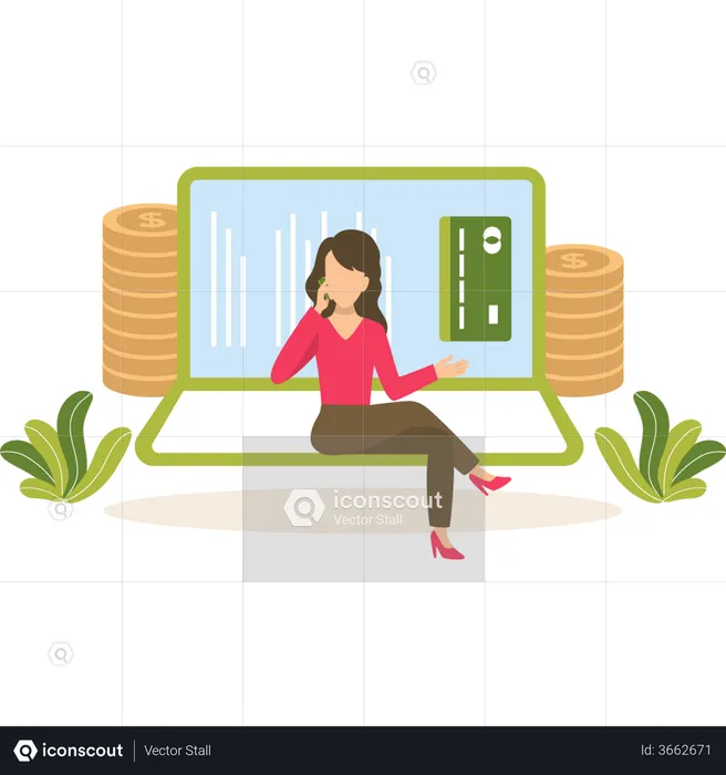 Girl doing order confirmation  Illustration