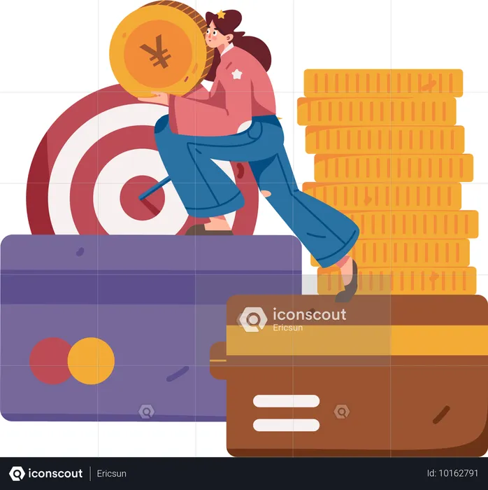 Girl doing payment using Card payment  Illustration