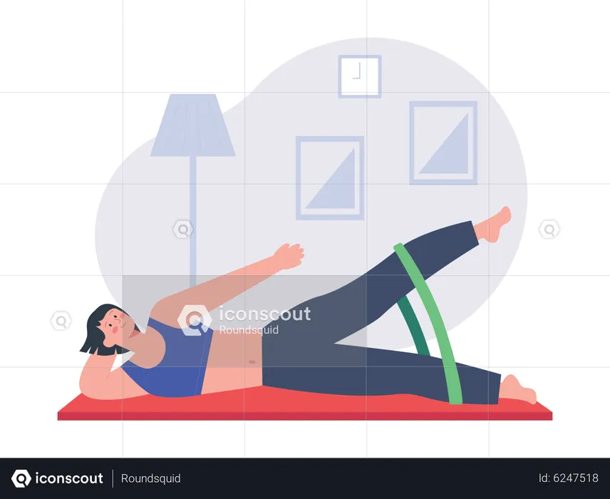 Girl doing pilates exercise  Illustration