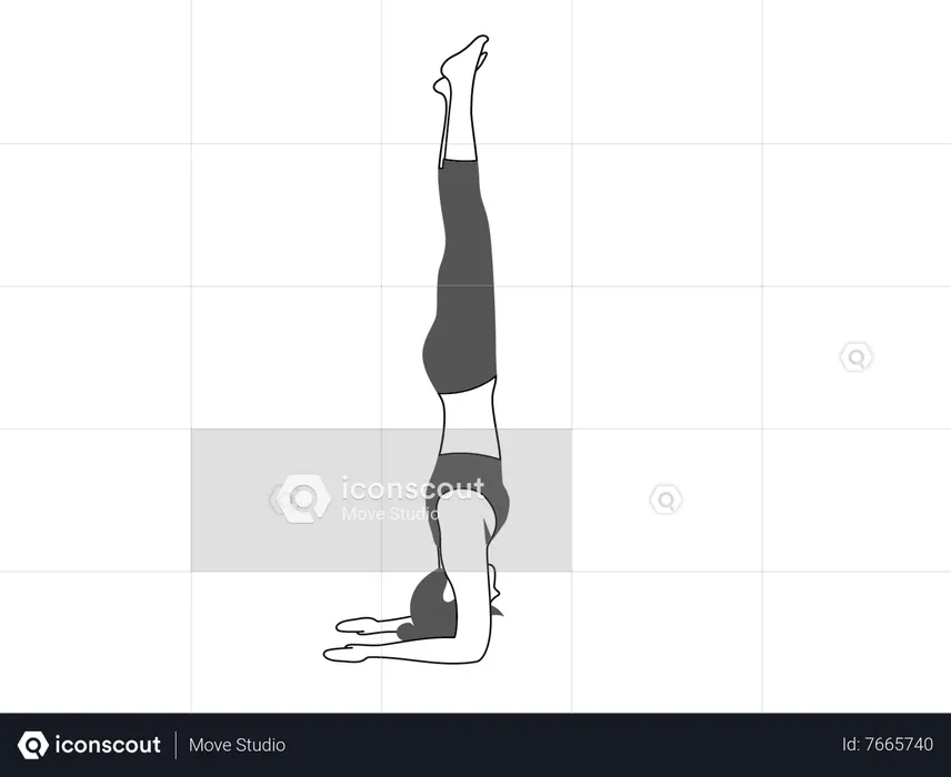 Girl doing Pincha Mayurasana  Illustration