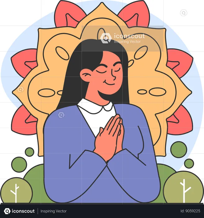 Girl doing prayer  Illustration