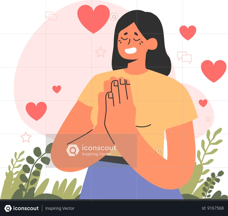 Girl doing prayer  Illustration