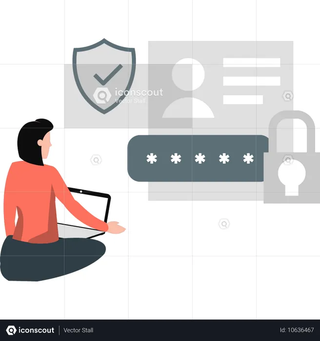 Girl doing profile protection  Illustration