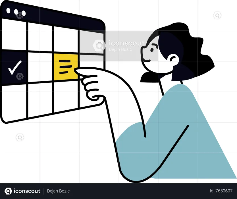 Girl doing project management  Illustration