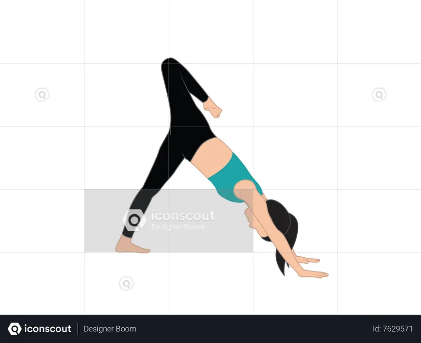 Girl doing pyramid pose  Illustration